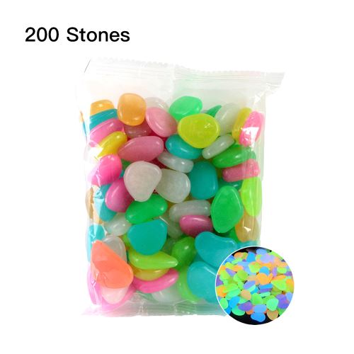 Blusea 200 pcs cailloux lumineux lueur dans les pierres sombres maison réservoir de poissons décor extérieur jardin passerelle