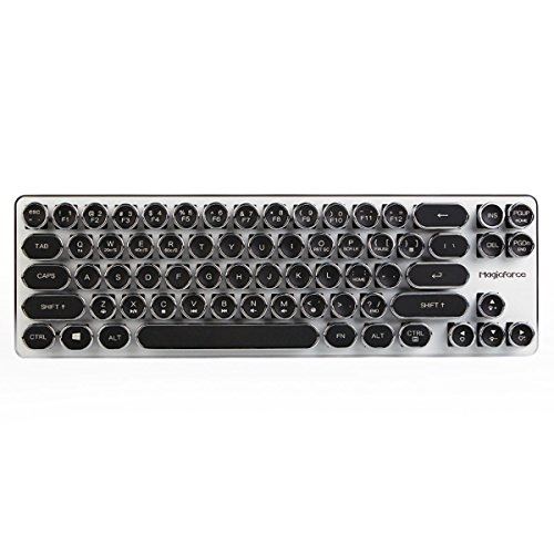Vacances 20% de réduction Qisan 68 Touches Mini Mécanique Gaming Keyboard Avec Des Commutateurs Bleu Kailh et Keycaps Noir Vintage