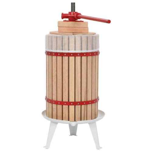 vidaXL Presse-fruits et à vin avec sac en tissu 24 L Bois de chêne