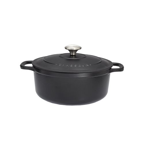 Cocotte ronde 16 cm chasseur noir interieur noir - Invicta - Noir - Fonte émaillée