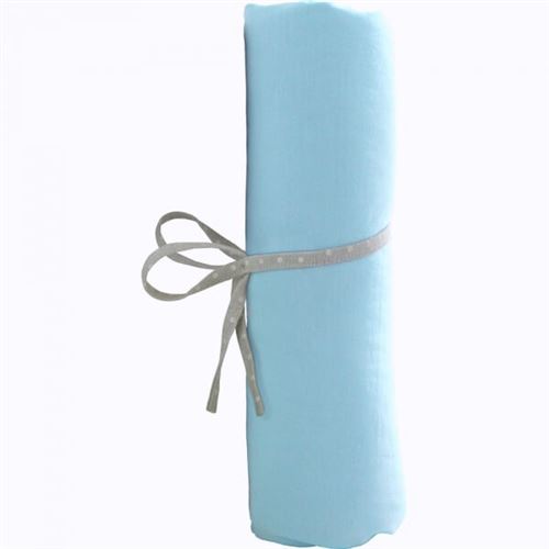 Drap housse bleu ciel 60 x 120 cm - babycalin