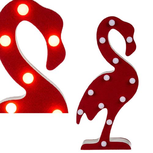 Ornement Flamant rose à LED 42 cm