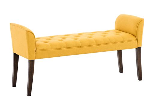 Banquette style Chersterfield Cleopatra en tissu , Jaune/Antique foncé