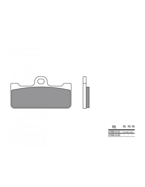 Plaquettes de frein BREMBO 07BB10RC racing carbone