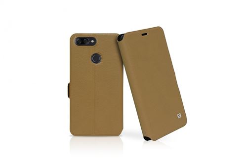 Ibroz Etui Folio Cover havane pour Asus ZenFone Max Plus M1 ZB570TL