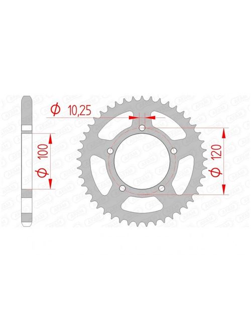 Couronne AFAM 43 dents acier standard pas 525 type 35800
