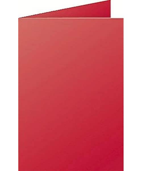 Clairefontaine Paquet de 25 cartes pli&eacute;es Pollen 110x155mm 210g/m2 - Rouge cerise - Lot de 3