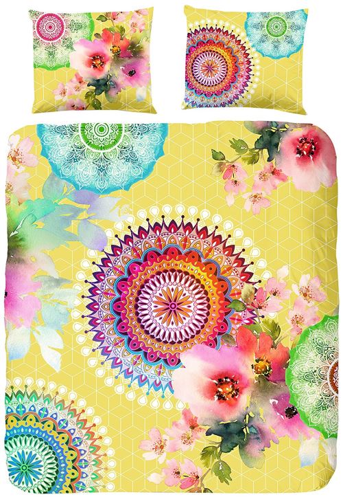 HIP 5584-H Chanelle Parure de Couette Coton Jaune 240 x 220 cm