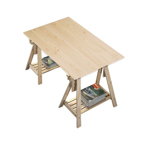 Bureau Inclinable Pin Massif Tréteaux