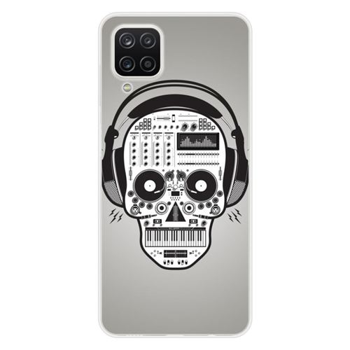 Coque en silicone imprimée compatible Samsung Galaxy M22 Galaxy M32 Skull Music