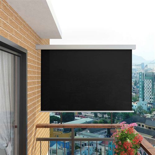 Auvent latéral de balcon multifonctionnel 180 x 200 cm Noir