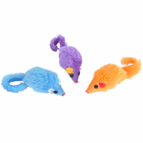 Comparer les prix de Lot de 3 Jouets pour Chat Souris 5cm Multicolore