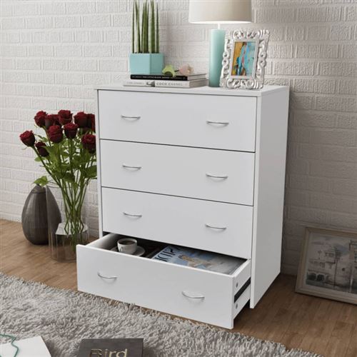 vidaXL Dressoir met 4 lades 60x30,5x71 cm wit