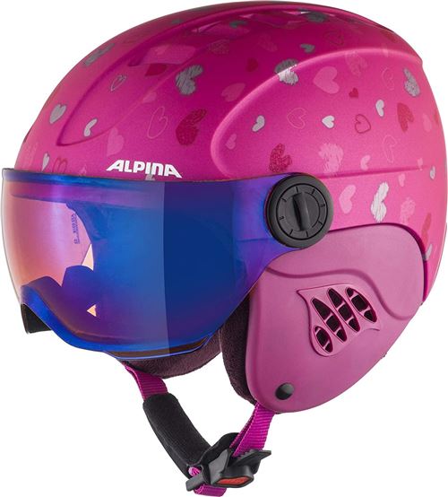 ALPINA Carat Le Visor HM Casque de Ski Fille, Berry-Hearts Matt, 54-58 cm