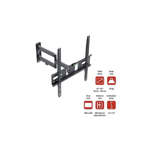 INOTEK MOOV 3265 - Support TV mural orientable pour écrans plats de 32 à 65 pouces (82 à 165 cm)