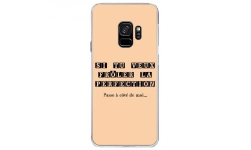 Coque rigide transparente pour Samsung Galaxy S9 avec impression Motifs frôler la perfection beige