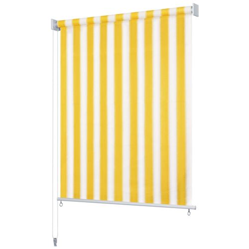 vidaXL Store roulant d'extérieur 100x140 cm Rayures jaunes et blanches