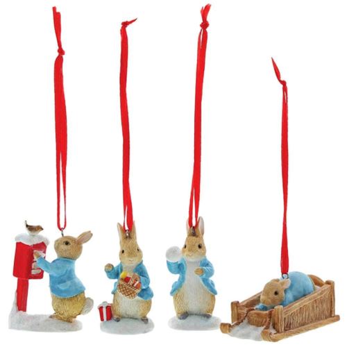 Beatrix Potter Peter Rabbit Set de 4 ornements suspendus
