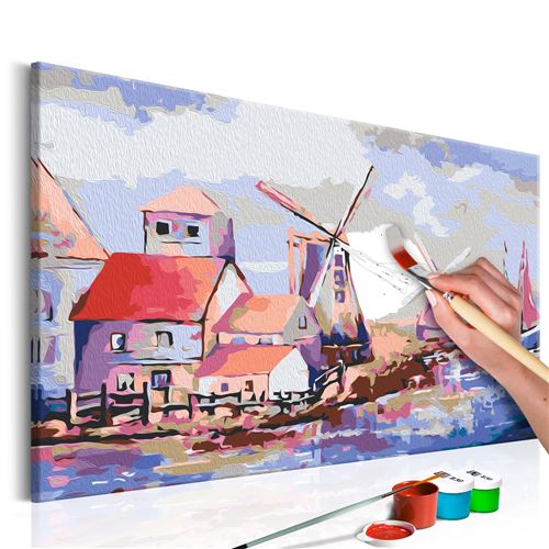 Tableau à peindre par soi-même - Moulins à vent (paysage) - 60x40 Artgeist (11888)