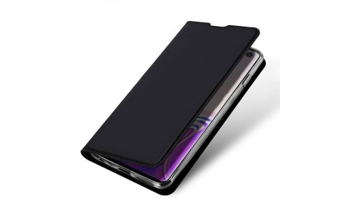 Etui folio pour Galaxy S10 noir avec rabat latéral et fonction stand