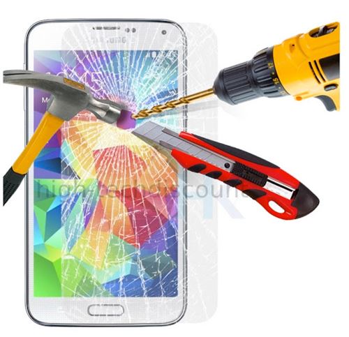 Film de protection vitre verre trempe transparent pour Samsung i9600 Galaxy S5 - htdmobiles