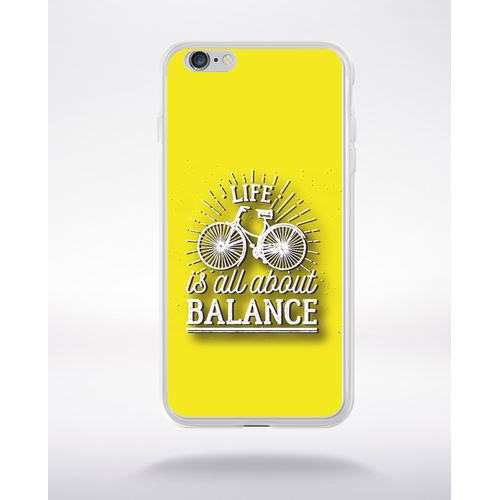 Coque Life Il All About Balance Fond Jaune Compatible Iphone 6 Transparent