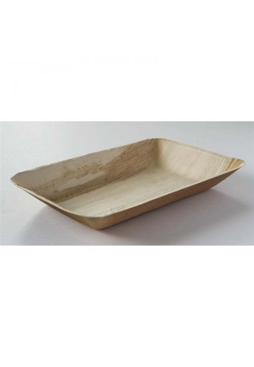 Lot de 25 assiettes compostables en palmier 16X24 cm