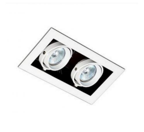 Spot encastrable orientable falcon-2 gu10 ip23 l20,4 cm - blanc