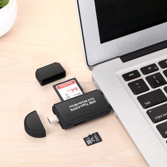 8€23 sur Lecteur de cartes SD / Micro-USB, adaptateur micro-USB OTG Lecteur  de cartes mémoire portable USB 2.0 SDXC, SDHC, SD, MMC, cartes RS-MMC,  Micro-SDXC, micro-SD, micro-SDHC Cartes UHS-I noires - Carte