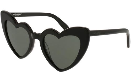 Lunettes de soleil Saint Laurent Lou Lou SL 181 001 Noires Forme Coeur