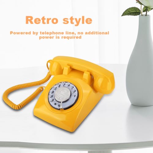 Téléphone Fixe Rétro, Téléphone à Cadran Filaire Vintage