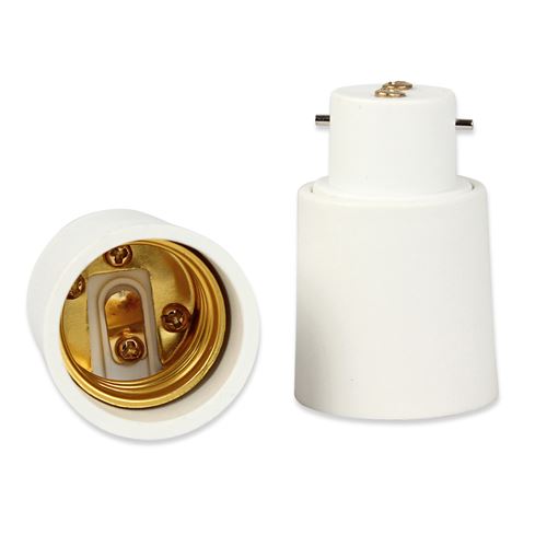 Fishtec® Lot de 2 Adaptateur de Douille B22 vers E27 - Convertisseur d'Ampoule