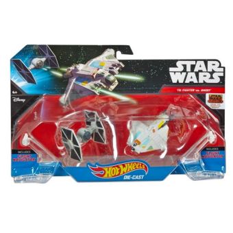 Pack de 2 vaisseaux star wars tie fighter et ghost - vehicule hot wheels - mattel - 1