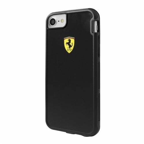 Coque ferrari noir avec logo jaune pour iphone 7