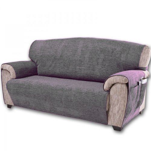 Comptoir du Linge paula2plgris Protège Canapé Gris
