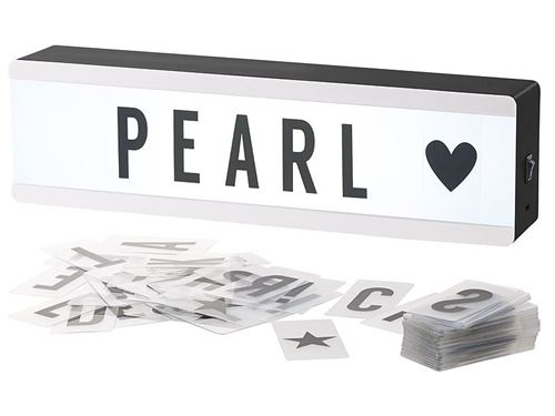 Boîte d'affichage lumineuse personnalisable - 1 ligne - Cadre noir