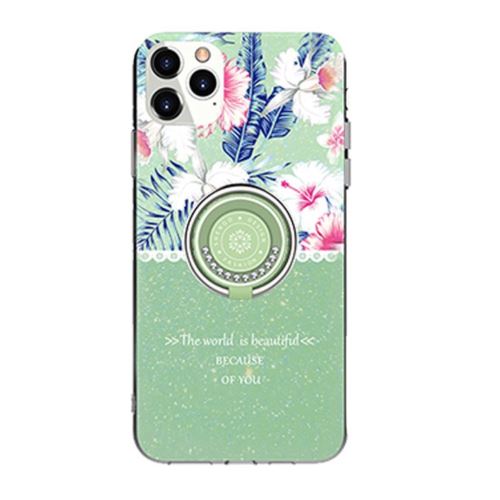 Coque en TPU époxy souple avec béquille vert clair pour votre Apple iPhone 11 Pro 5.8 pouces