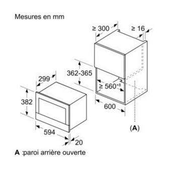 Siemens iQ700 BF634RGS1 - Four micro-ondes monofonction - intégrable - 21 litres - 900 Watt - inox