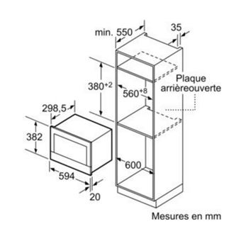 Siemens iQ700 BF634RGS1 - Four micro-ondes monofonction - intégrable - 21 litres - 900 Watt - inox