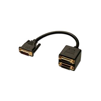 Câble Répartiteur DVI-D en Y - 1 Mâle + 2 Femelles - 1 x Ordinateur à 2 x Moniteur TV Projecteur de Vshop - 1