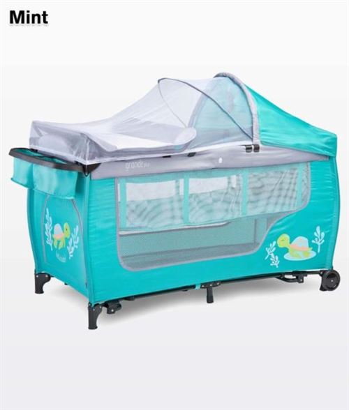 Lit parapluie / Lit de voyage pliant moustiquaire 1m+ GANDE PLUS | Menthe