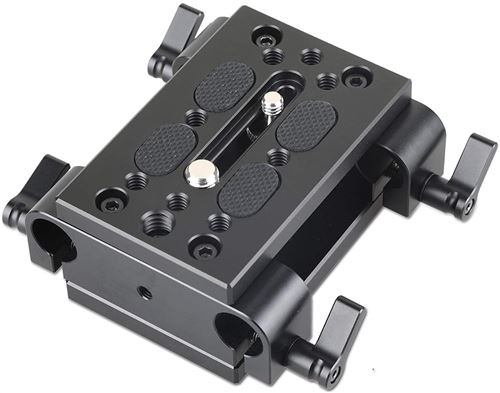 Base Plate Montage Plate de Tr&eacute;pied avec 15mm Rail Clamp Pince de Rod 1798