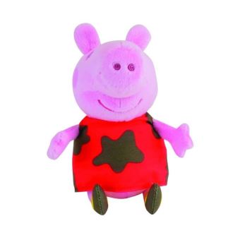 Jemini Peppa Pig peluche +/- 17cm robe avec boue
