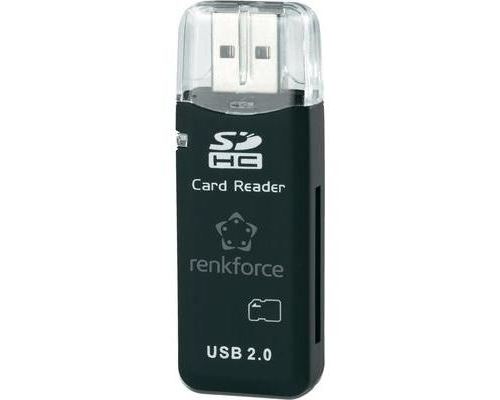 Lecteur de carte mémoire externe renkforce cr02e-k usb 2.0 noir cr038a