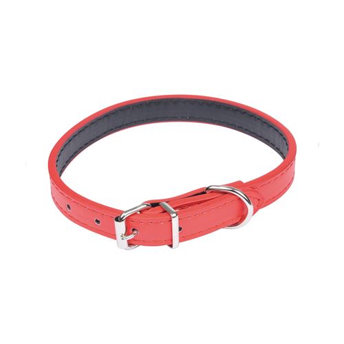 Meilleurs prix pour collier simili cuir 30*1.2cm - bicolore rouge/noir