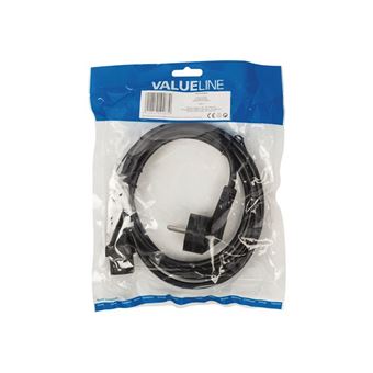 Valueline - Câble d'alimentation - IEC 60320 C13 pour CEE 7/7 (M) - 2 m -  connecteur à 90° - noir - Chargeur et câble d'alimentation PC - Achat &  prix | fnac
