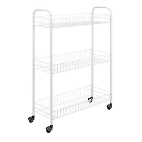 Metaltex Slim chariot à roulettes blanc 3 niveaux 23x56x84cm