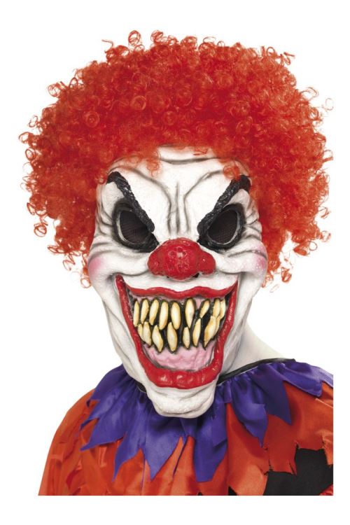 Masque de clown horrible avec cheveux