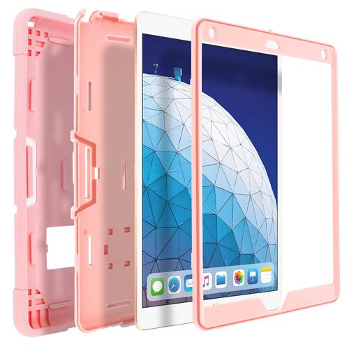 Avizar Coque iPad Pro 10.5 et iPad Air 2019 Protection Bi-matières Béquille - Rose