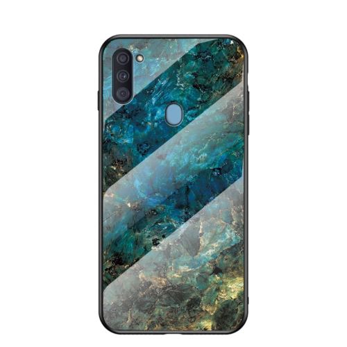 Coque en TPU hybride motif marbre émeraude pour votre Samsung Galaxy A11